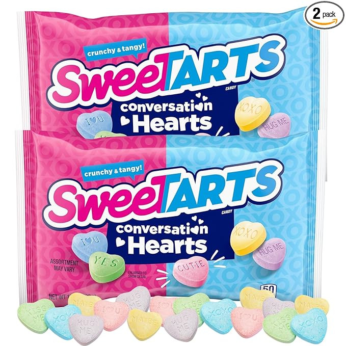 Valentine's Day Conversation Hearts, Assorted Fruit Flavored Sour Candies, Party Favors or Candy ... | Amazon (US)
