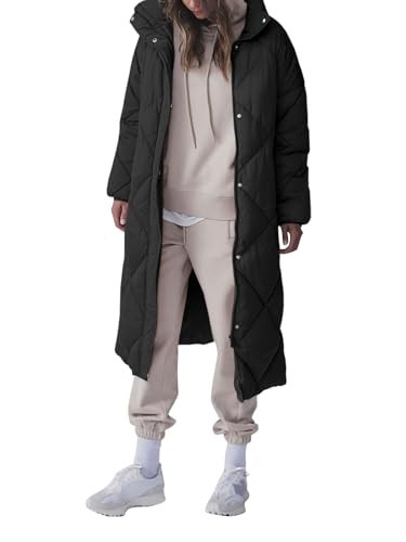 Tankaneo Women's Long Quilted Puffer Jacket Zip Up Baggy Down Winter Coats Outerwear with Pockets | Amazon (US)