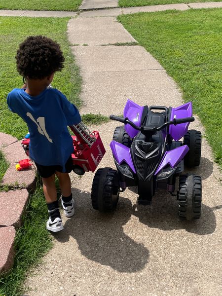 If your toddlers/kidsq love being outside, then this post is for you!

Greysyn is OBSESSED with these two toys.  The 4 wheeler keeps him entertained for hours and it’s so hard to get him inside😂 The fire truck is huge but it really takes water for them to put out the fires.  

The fire truck also opens, you can open the engine, spray water, comes with two ladders, and even does the sounds.  Batteries can be removed😉 it was $34.99 and worth every penny. 

The 4 wheeler is so fun & even fits me🙈 I will say it’s faster than a power wheel, so beware! They don’t have the exact brand, but the one I linked has the same features with a little bit more! It’s on sale as well🙌🏽

The shoes are true to size and so cute! 10/10 recommend! 

#ToddlerToys #KidToys #FiretruckToys #4WheelerToys #MamaApprovedToys 


#LTKkids #LTKfindsunder100 #LTKfindsunder50