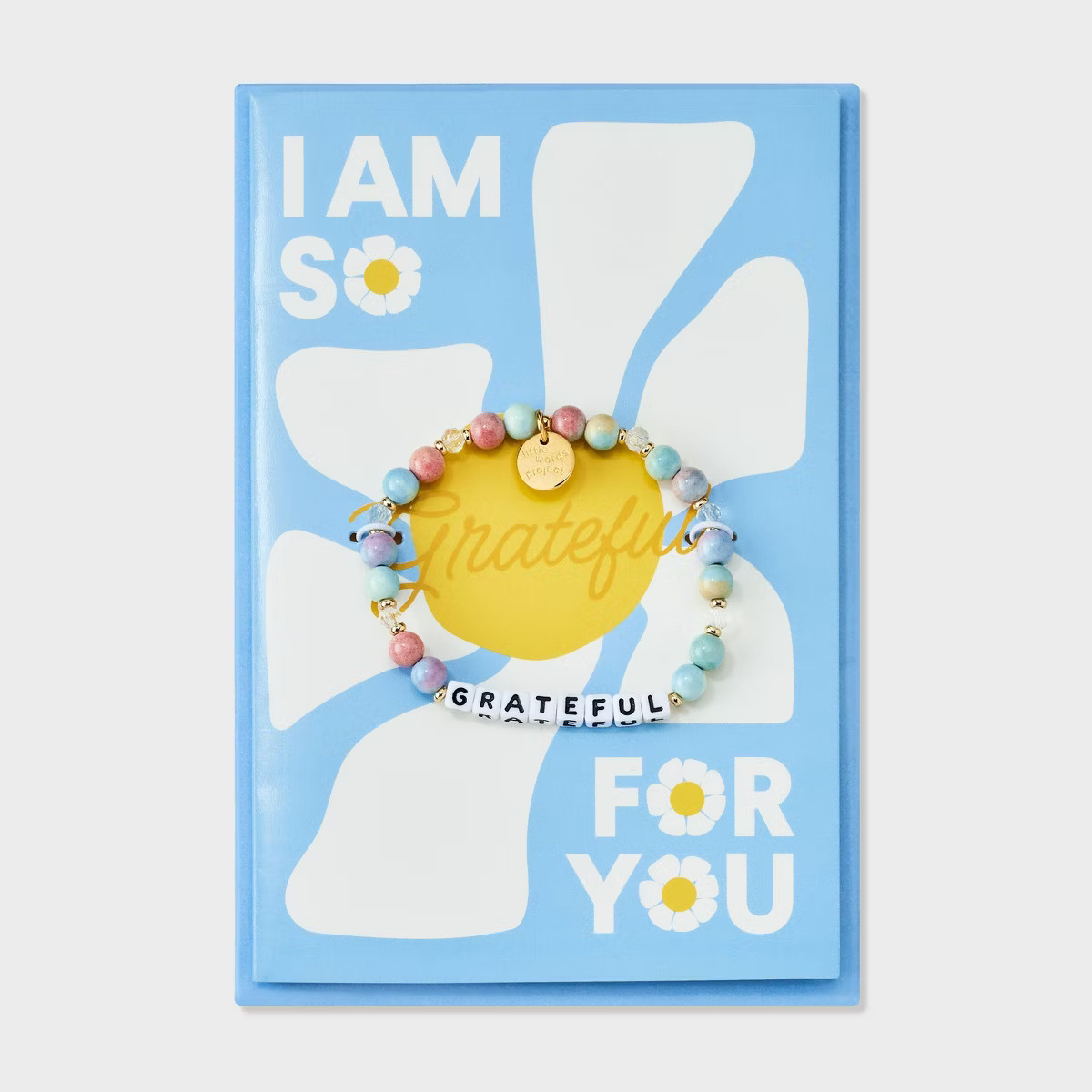 Little Words Project Grateful Card with Beaded Bracelet - Blue | Target