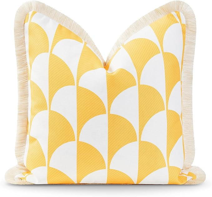Hofdeco Premium Coastal Patio Indoor Outdoor Pillow Cover Only, 20"x20" Water Resistant for Backy... | Amazon (US)