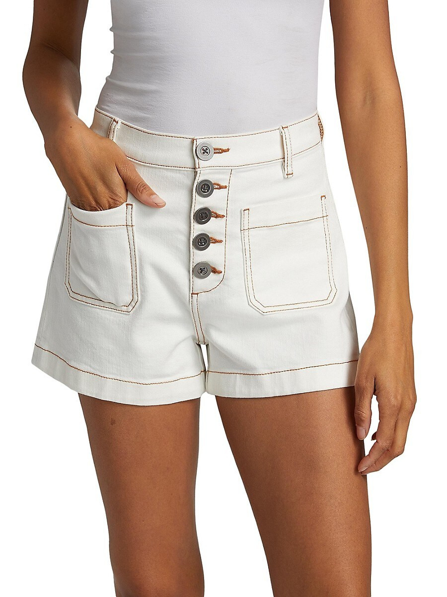 Ramy Brook Women's Cindy Stitched Cotton-Blend Shorts - White Baja Brown - Size 26 (2-4) | Saks Fifth Avenue OFF 5TH