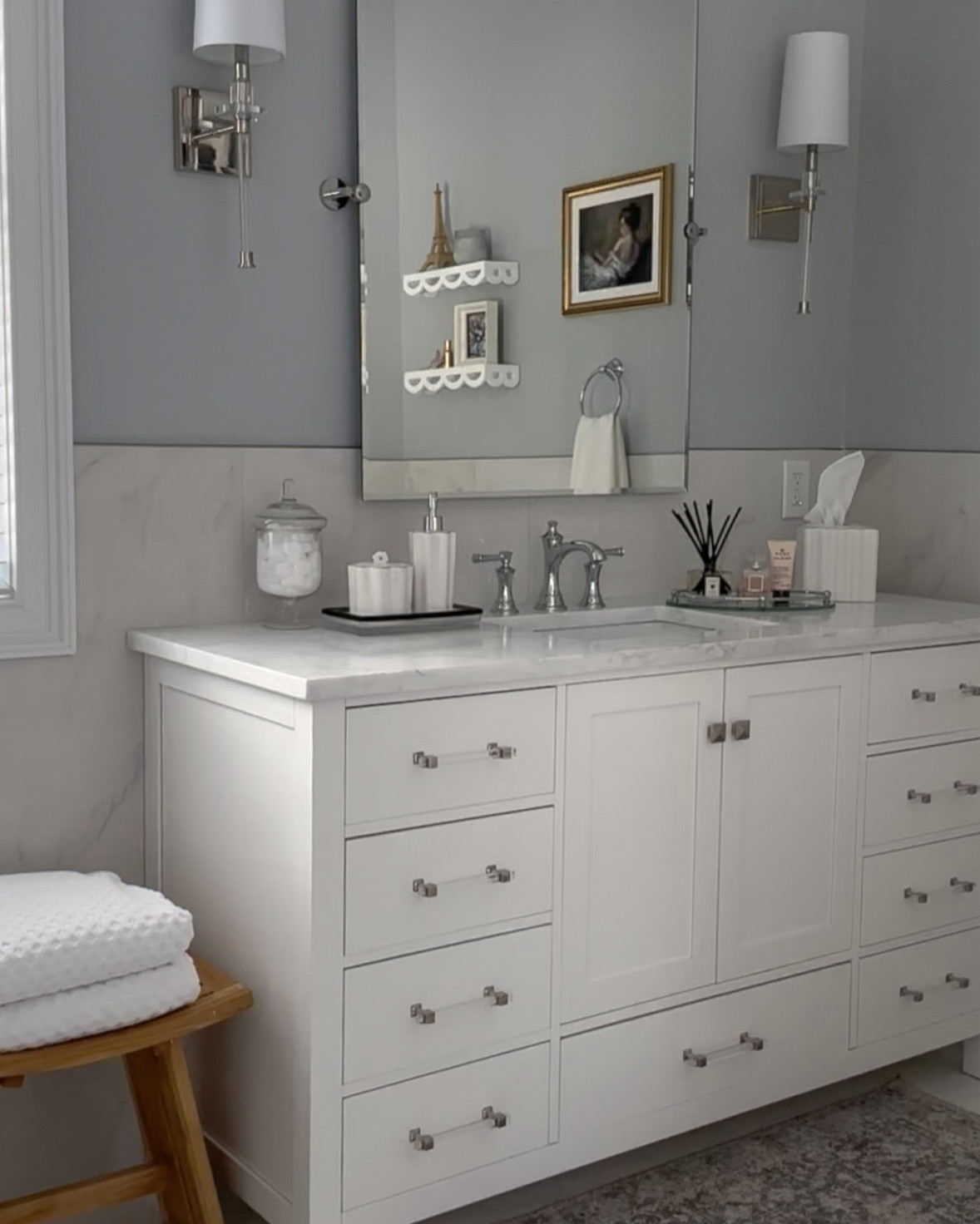 Wayfair sales! Primary bathroom spring refresh! Shop scallop bathroom accessories, sconces, area rug on sale, faucet, towels, jo Malone diffuser 15% off Friends & Family sale, vanity, door handles, Chanel fragrance and more. Wayfair sales, Target, Amazon home, Lowe’s, Pottery Barn. 

#LTKHome #LTKFindsUnder50 #LTKSaleAlert