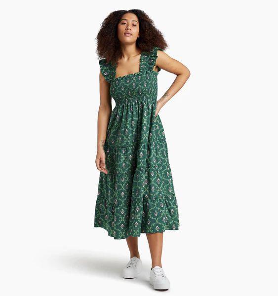 The Ellie Nap Dress - Emerald Trellis | Hill House Home