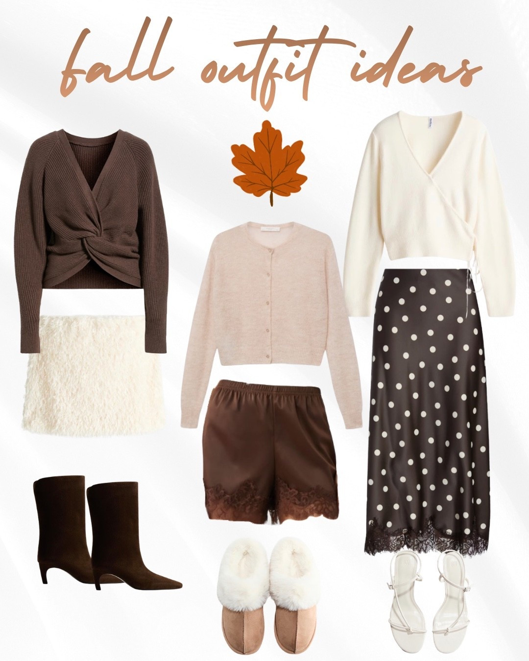 Fall Outfit Ideas

LTKstyletip / fall outfits / fall outfit / fall outfit ideas / fall outfit inspo / polka dot skirt / brown shorts / brown lace shorts / brown suede boots / white heels / white strappy heels / brown sweater / cream sweater / white sweater / white mini skirt / Ugg dupes / wrap sweater / fall inspo / autumn outfit inspo / autumn outfit / sale / sale alert

#LTKSeasonal #LTKootd #LTKSaleAlert