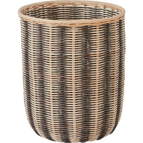 Striped Storage Basket, Black & Nature | Maisonette