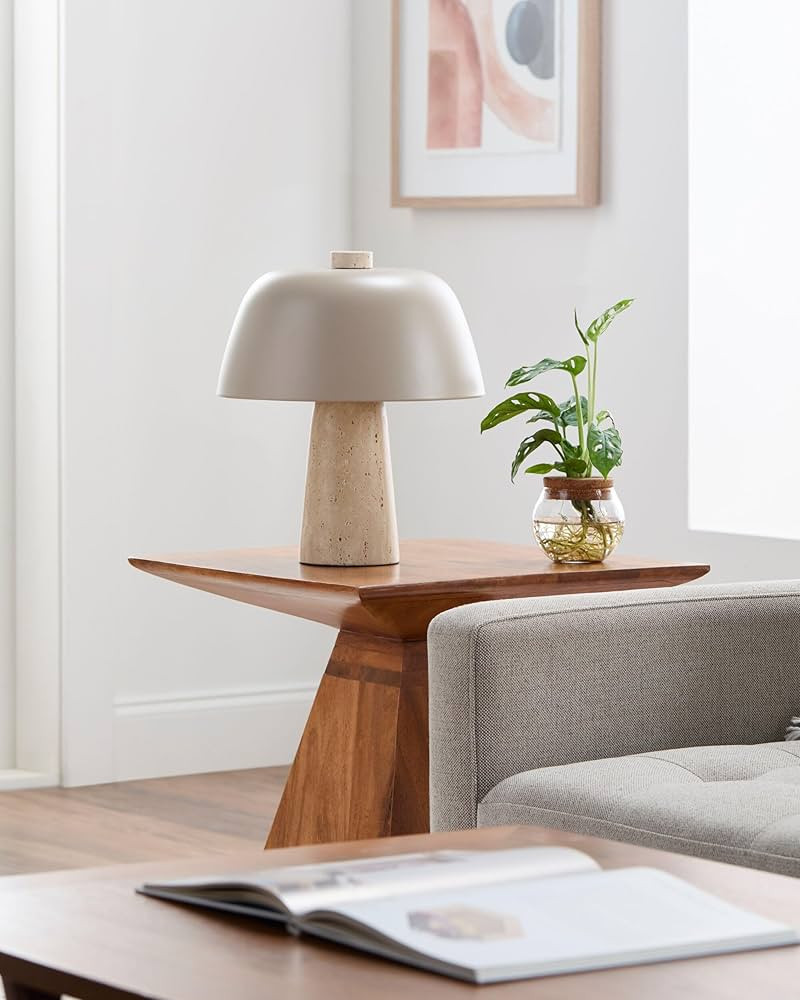 Mark&Day Table Lamps, Lekeisha Modern Beige/Tan Bedside Table Lamp for Nightstand Bedroom, Living... | Amazon (US)