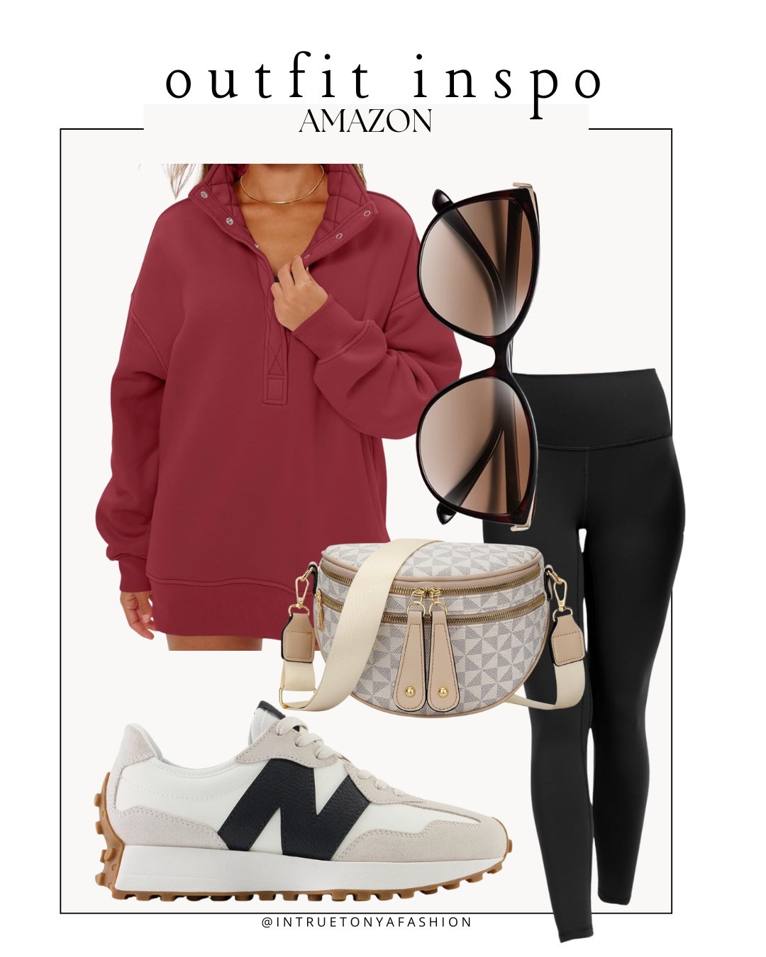 Oversized pullover sweatshirt with leggings, crossbody bag, and new balance sneakers 





Amazon outfits, fall outfit inspo, outfit ideas, casual outfits amazon, amazon outfits every day, outfit ideas 2026, fall outfits, fall outfits Amazon, midsize fall outfit inspo, petite outfits for fall, Amazon fall fashion, casual fall style, trending fall fashion, September outfit ideas, autumn outfits

#LTKootd #LTKSaleAlert #LTKPetite