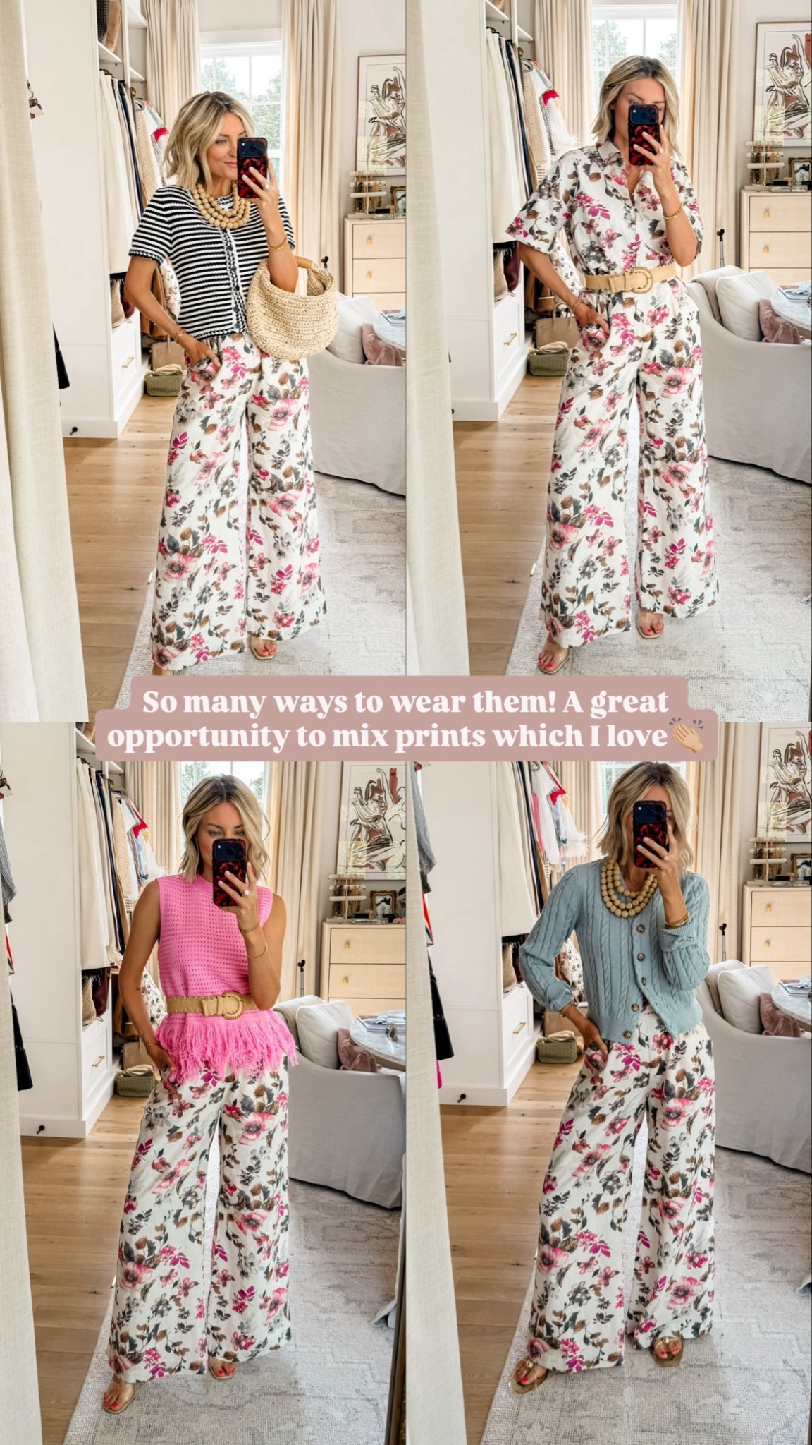 Loving these styling ideas for the Cleobella Martin pant! I love the pattern on these because there’s so many colors you can pull for different looks. Amazing quality that will last you years to come! Wearing XS in the pants and matching top, and S in all the other tops!

Loverly grey, cleobella floral linen pant outfit ideas, workwear ideas spring summer, how to style statement floral pants, outfit inspo for spring summer

#LTKSeasonal #LTKWorkwear #LTKootd