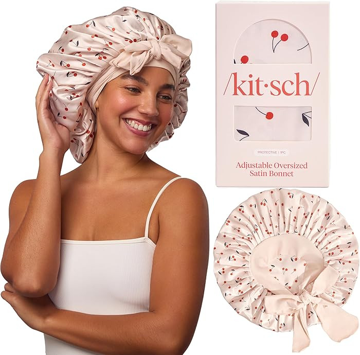 Kitsch XL Satin Bonnet for Sleeping - Softer Than Silk Bonnet For Sleeping Women - Secure Fit, Ad... | Amazon (US)