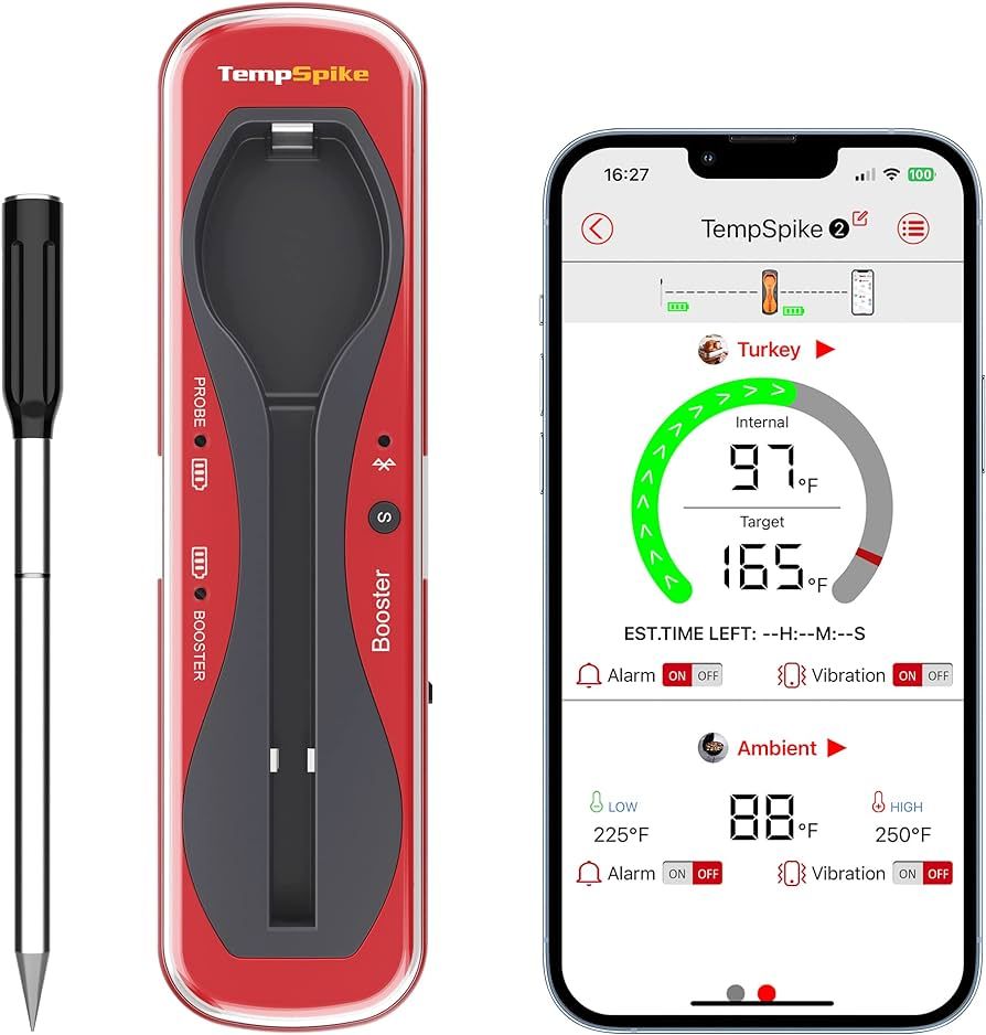 ThermoPro TempSpike Premium Truly Wireless Meat Thermometer up to 500-Ft Remote Range, Bluetooth ... | Amazon (US)