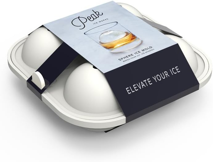 W&P Peak Silicone Sphere Ice Mold w/ Cover | Charcoal | Easy to Remove | Round Cocktail Whiskey D... | Amazon (US)