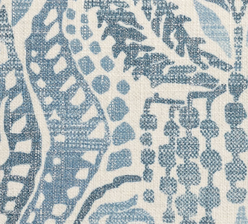 Irving Square Arm Upholstered Swivel Glider Recliner with Nailheads, Polyester Wrapped Cushions, Vintage Blythe Print Blue | Pottery Barn (US)