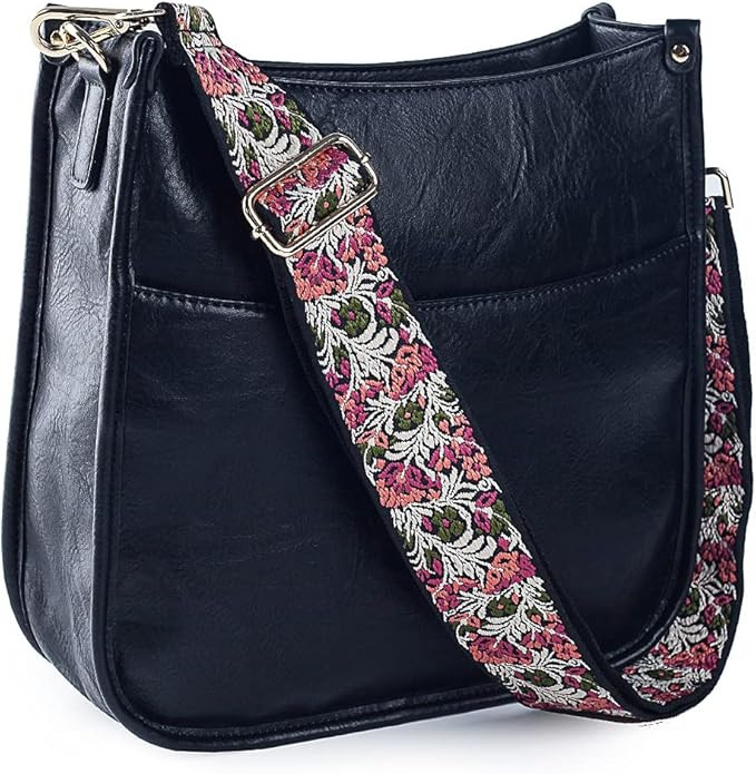 Viva Terry Vegan Leather Crossbody Fashion Shoulder Bag Purse with Adjustable Strap | Amazon (US)