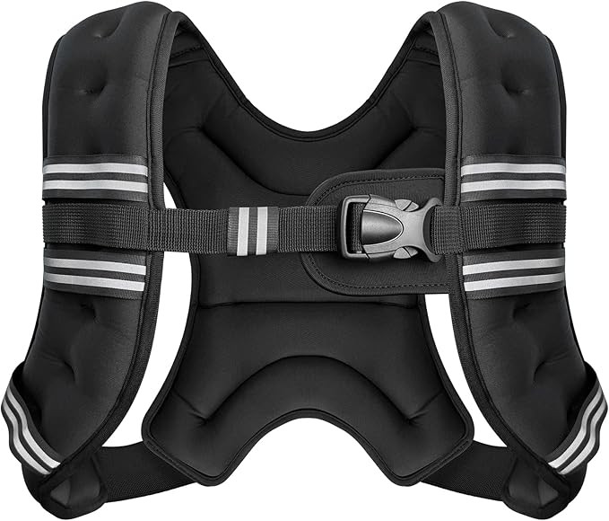 Weighted Vest, 6lb/8lb/10lb/12lb/15lb/18lb/20lb/24lb/30lb for Men Women, Reflective Stripe Adjust... | Amazon (US)