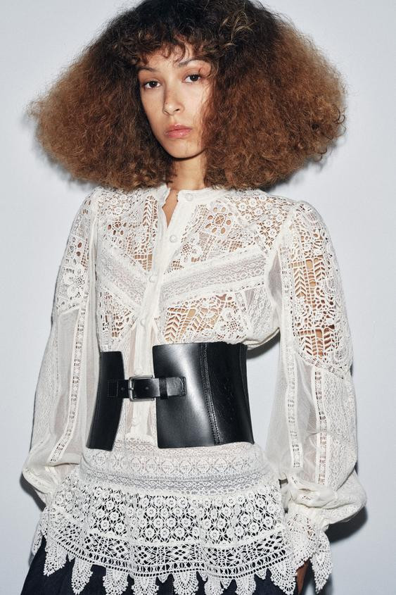 TEXTURED LEATHER CORSET BELT | Zara US