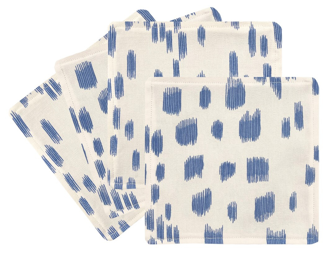 Cocktail Napkins : Les Touches // Cadet Brunschwig & Fils Linen Coasters SET OF 4 Hostess Housewa... | Etsy (US)