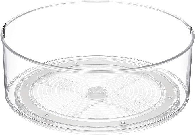 Home Intuition Round Plastic Lazy Susan Turntable Food Storage Container for Kitchen | Amazon (US)