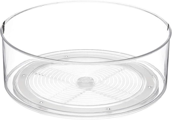 Home Intuition Round Plastic Lazy Susan Turntable Food Storage Container for Kitchen | Amazon (US)