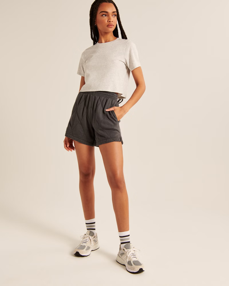 High Rise Quilted Shorts | Abercrombie & Fitch (US)