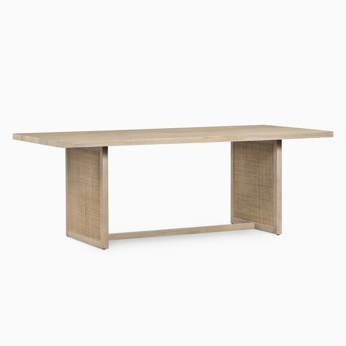 Yvette Woven Rectangle Dining Table (84") - Clearance | West Elm (US)