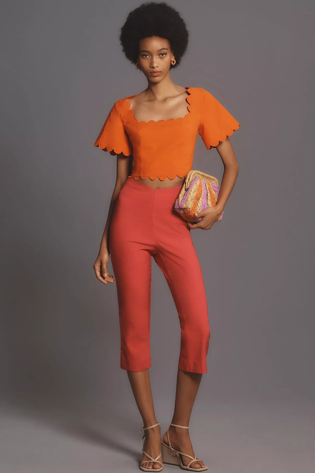 Maeve Square-Neck Scallop Blouse | Anthropologie (US)