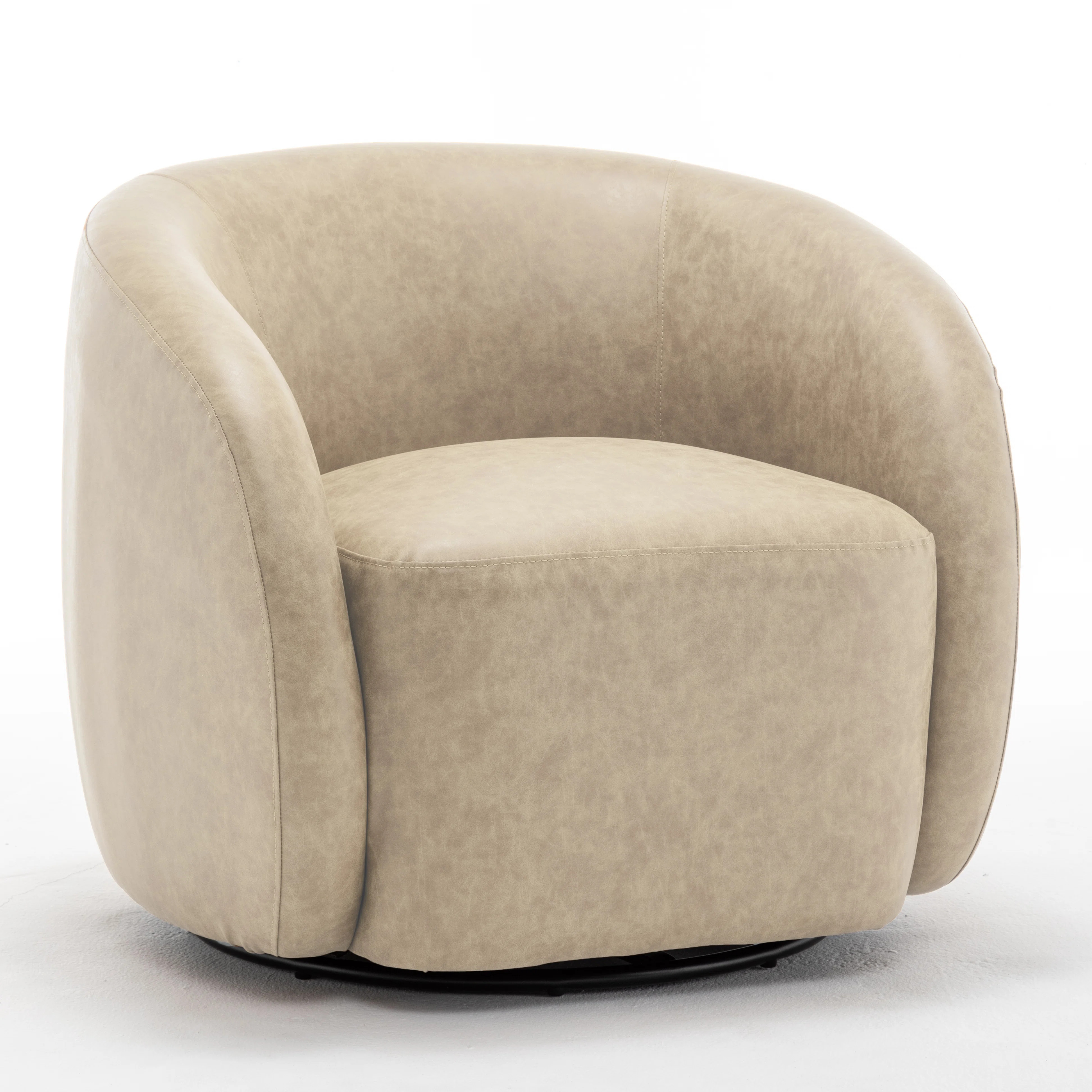 Katherline Hall Faux Leather Swivel Barrel Chair | Wayfair North America
