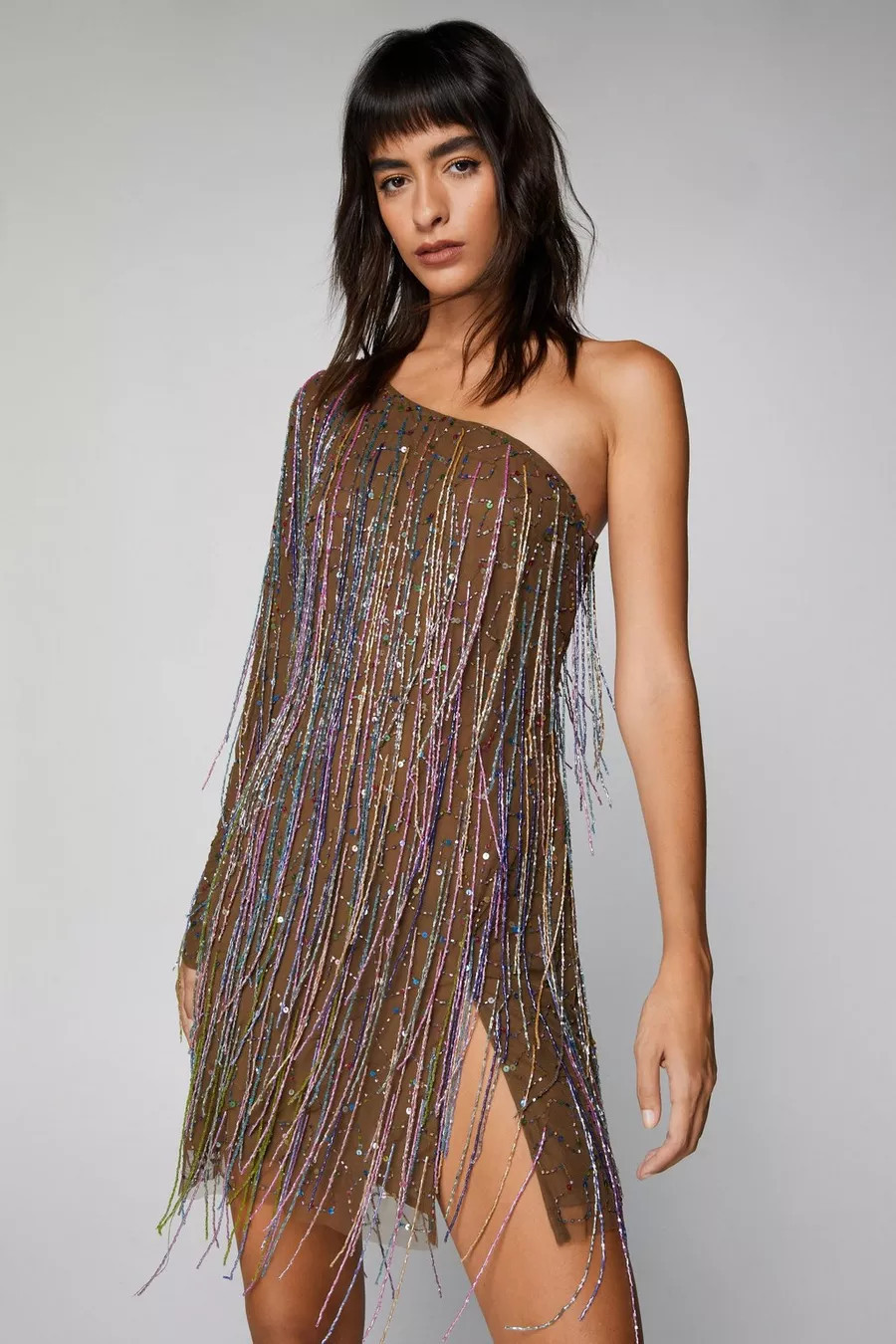 One Shoulder Tassel Fringe Mini Dress | Nasty Gal US