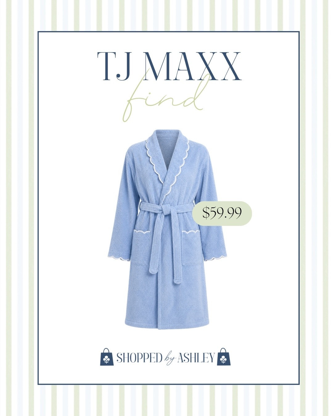 New Weezie look for less just added online at TJ Maxx!

Scallop robe, blue robe, look for less, TJ Maxx robe, gift for mom, gift for her

#LTKmomlife