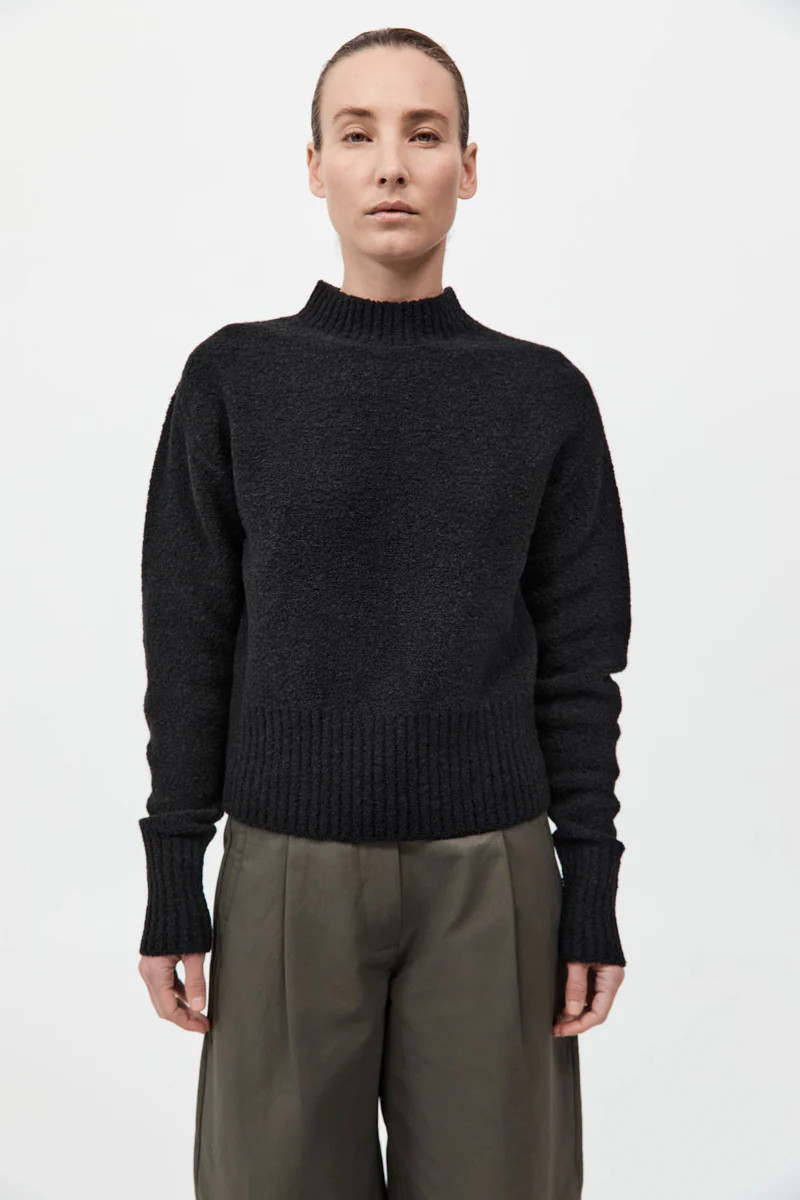 Boucle Wool Jumper - Black | St. Agni (US, UK, EU)