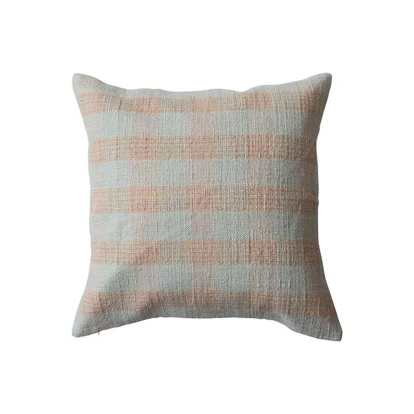 Hand-Woven Plaid Cotton Pillow - 20.0"L x 20.0"W x 1.0"H - Bed Bath & Beyond - 40167137 | Bed Bath & Beyond