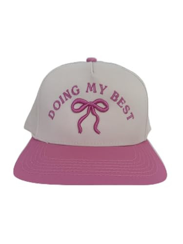 KenzKustomz Doing My Best - Pink Vintage Trucker Hat | Pink and Kahki Branded | Puff Embroidery | OTTO Trucker Hat | Amazon (US)