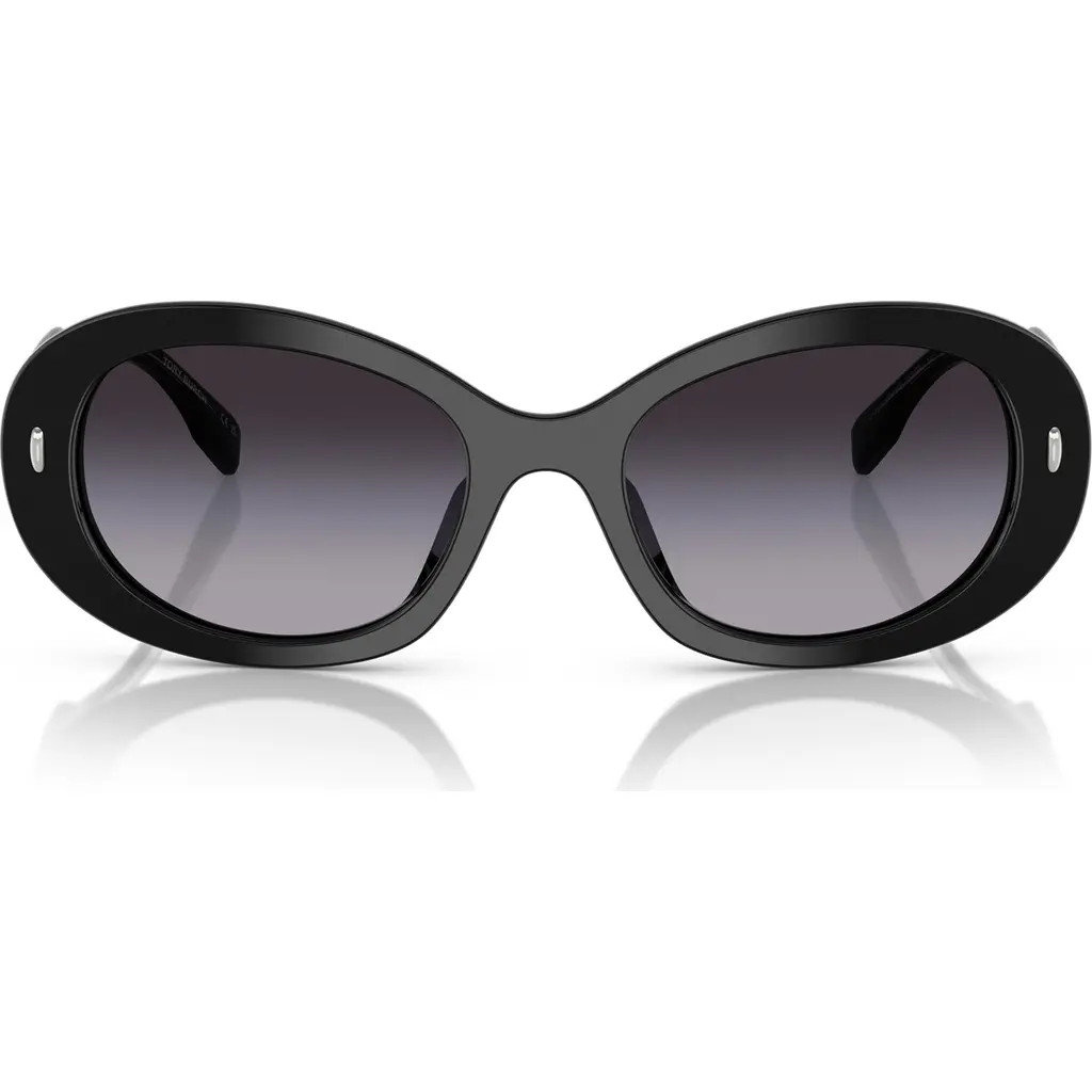 Tory Burch 53mm Gradient Oval Sunglasses in Black at Nordstrom | Nordstrom