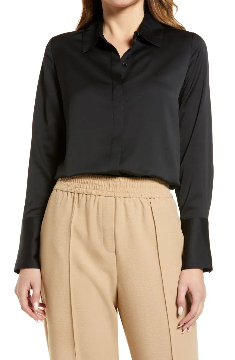 Halogen® Satin Button-Up Shirt | Nordstrom | Nordstrom