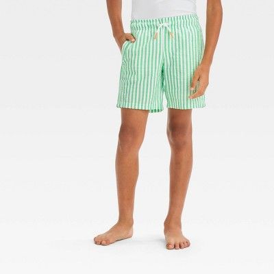 Boys' Striped Swim Shorts - Cat & Jack™ Green | Target