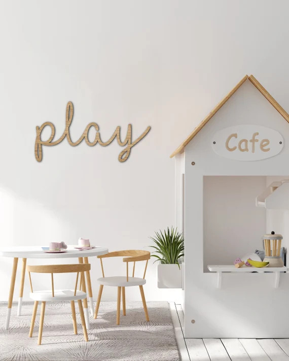 Play  Wooden or Perspex Wall Sign  Art Bedroom Nursery | Etsy | Etsy (US)