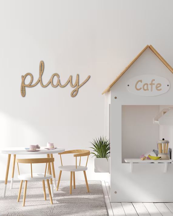 Play  Wooden or Perspex Wall Sign  Art Bedroom Nursery | Etsy | Etsy (US)