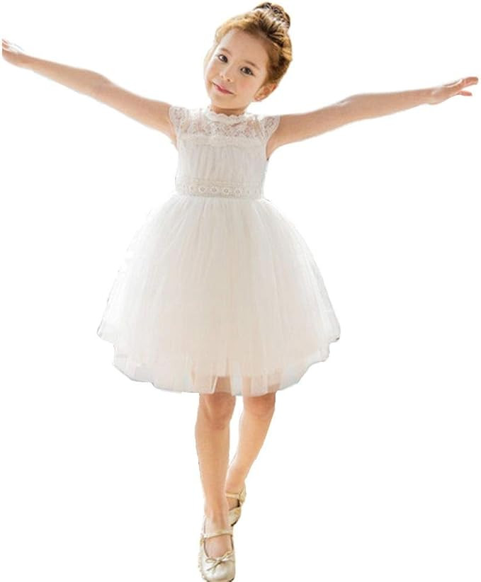 Bow Dream Little Girl Lace Flower Girl Dresses Wedding Party Easter First Communion 2T to 12 Year... | Amazon (US)