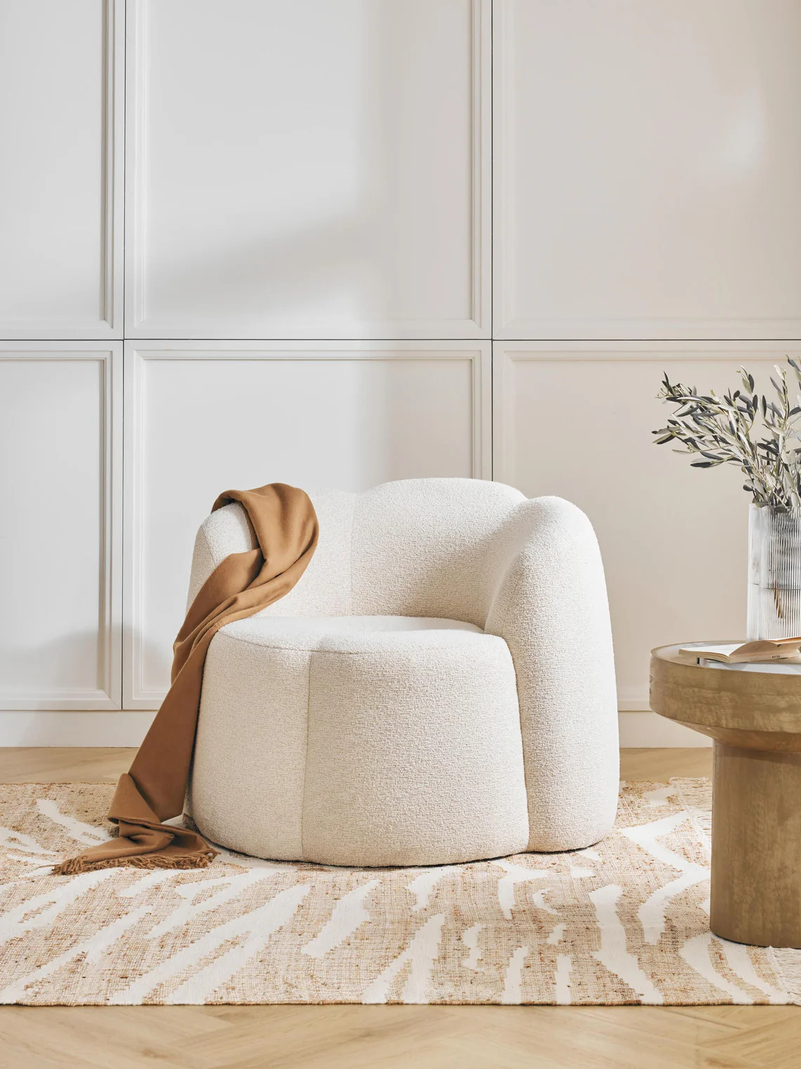 Fauteuil lounge en bouclette Fleur | Westwing EU