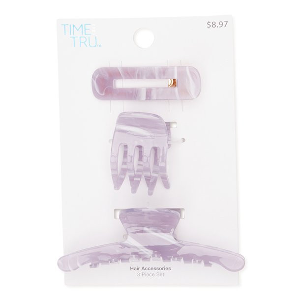 Time and Tru Women's Hair Claw Clips, 3-Pack | Walmart (US)