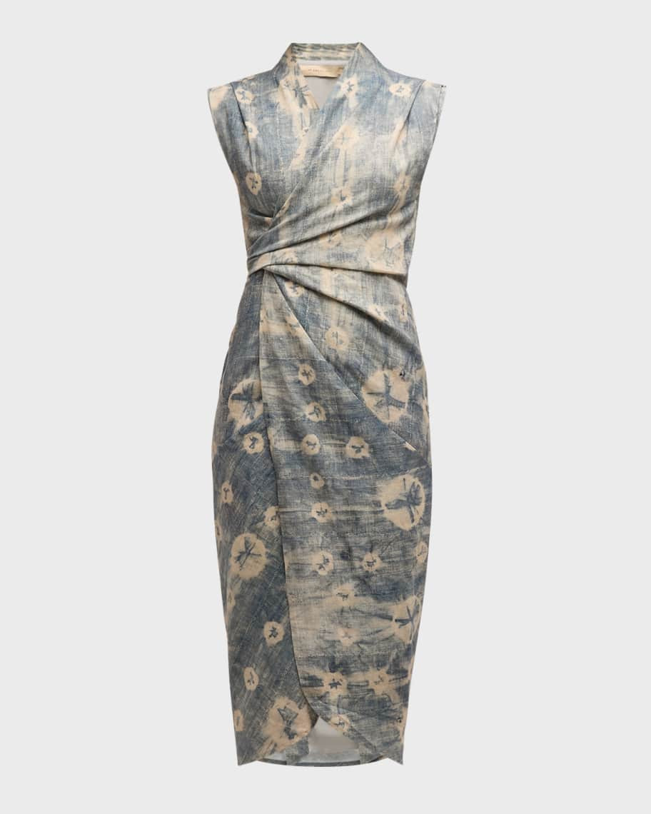 JBQ Alivia Shibori Wrap Dress | Neiman Marcus