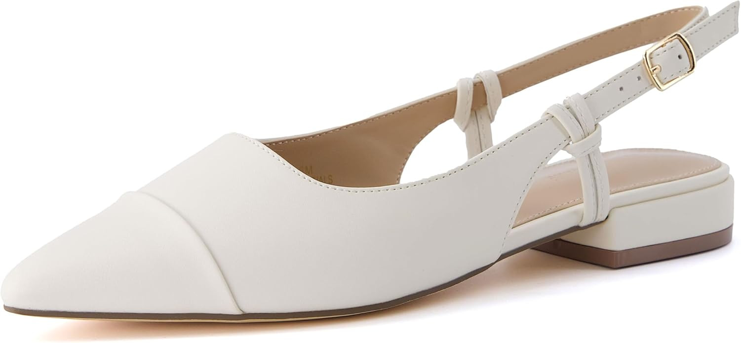 CUSHIONAIRE Women's Forever Pointed Toe Sling Back Dress Shoe +Memory Foam, Wide Widths Available... | Amazon (US)