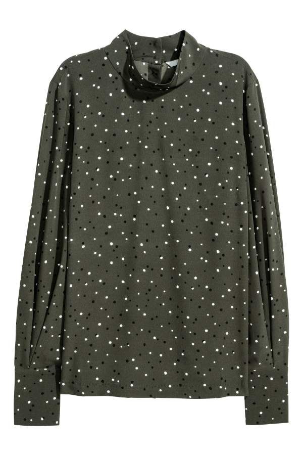 Blouse with Stand-up Collar | H&M (US)