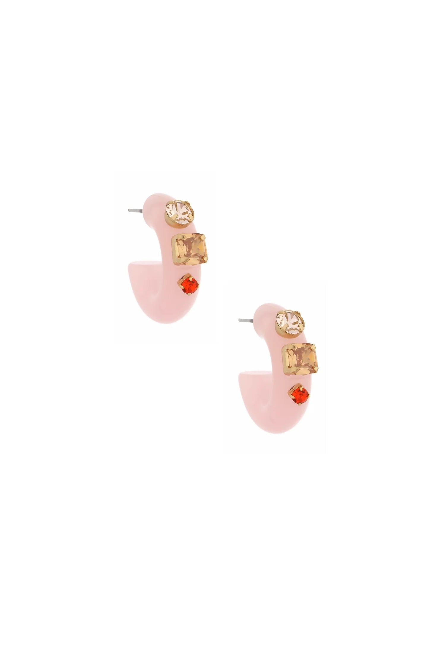 Cloud Pink Resin Hoop Earrings | Ettika