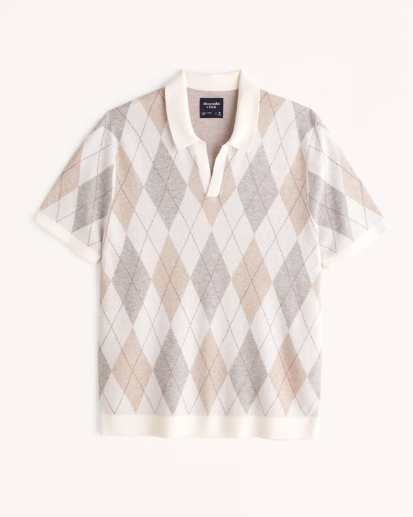 Argyle Johnny Collar Sweater Polo | Abercrombie & Fitch (US)