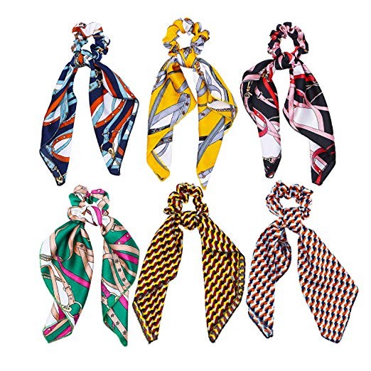 VPAL 6 Pcs Hair Scrunchies Satin Silk Hair Scarf Band Ponytail Holder Elastics Scrunchy Bobbles S... | Amazon (US)