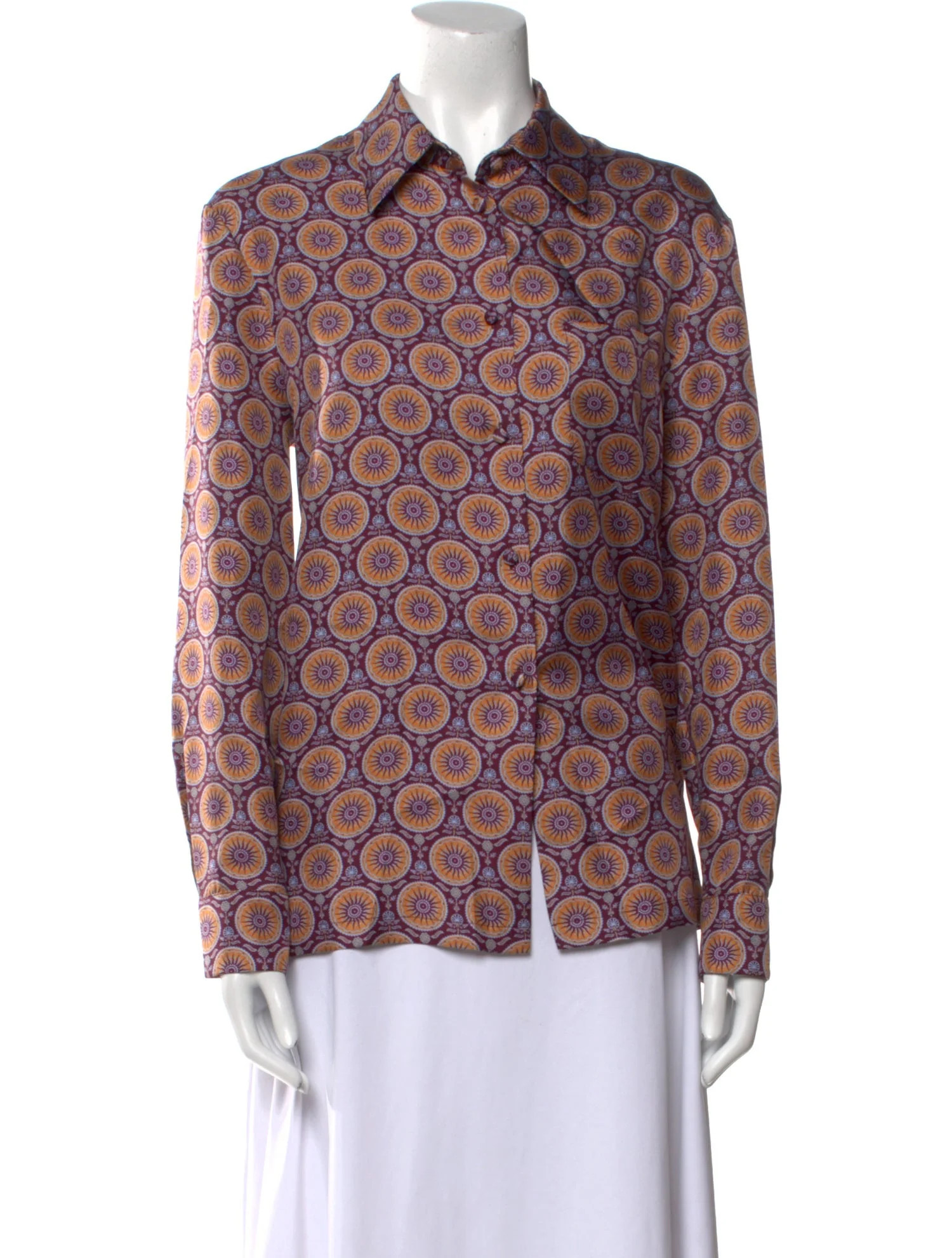 Silk Printed Button-Up Top | The RealReal