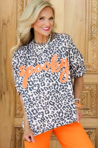 DOORBUSTER TWT\u00ae Spooky Leopard Long Sleeve Top | The Willow Tree