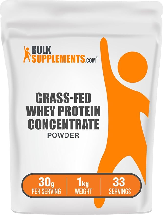 BulkSupplements.com Grass Fed Whey Protein Powder - Unflavored Whey Protein Powder, Grass Feed Wh... | Amazon (US)
