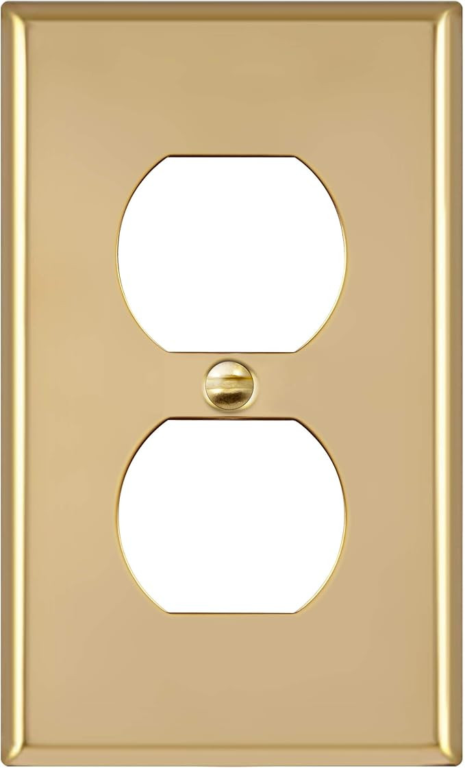 ENERLITES Duplex Receptacle Metal Wall Plate, Stainless Steel Outlet Cover, Corrosion Resistant, ... | Amazon (US)